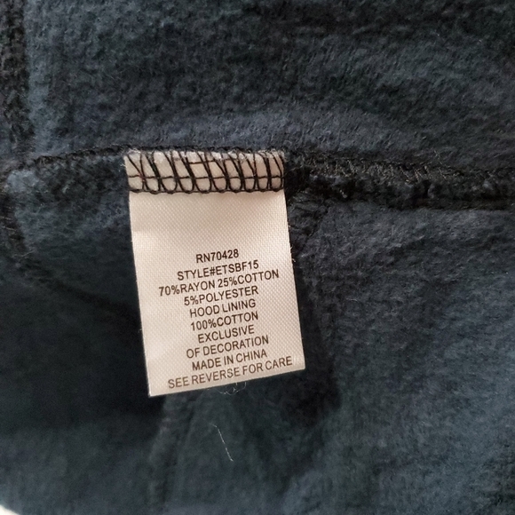 EVY'S Tree Womens Sophie Size Small Holiday Black Zip Up Baby Doll Hoodie - Picture 8 of 15